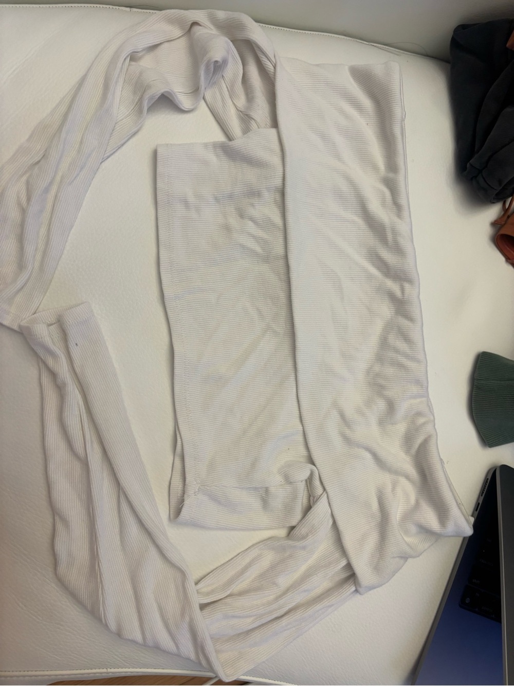 Garage White Ribbed Off-Shoulder Top - Picture 5 of 5